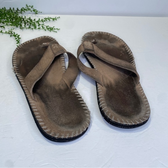 John Varvatos Beige Tan Leather Thong Flip Flop Sandals Size 12M main image 5